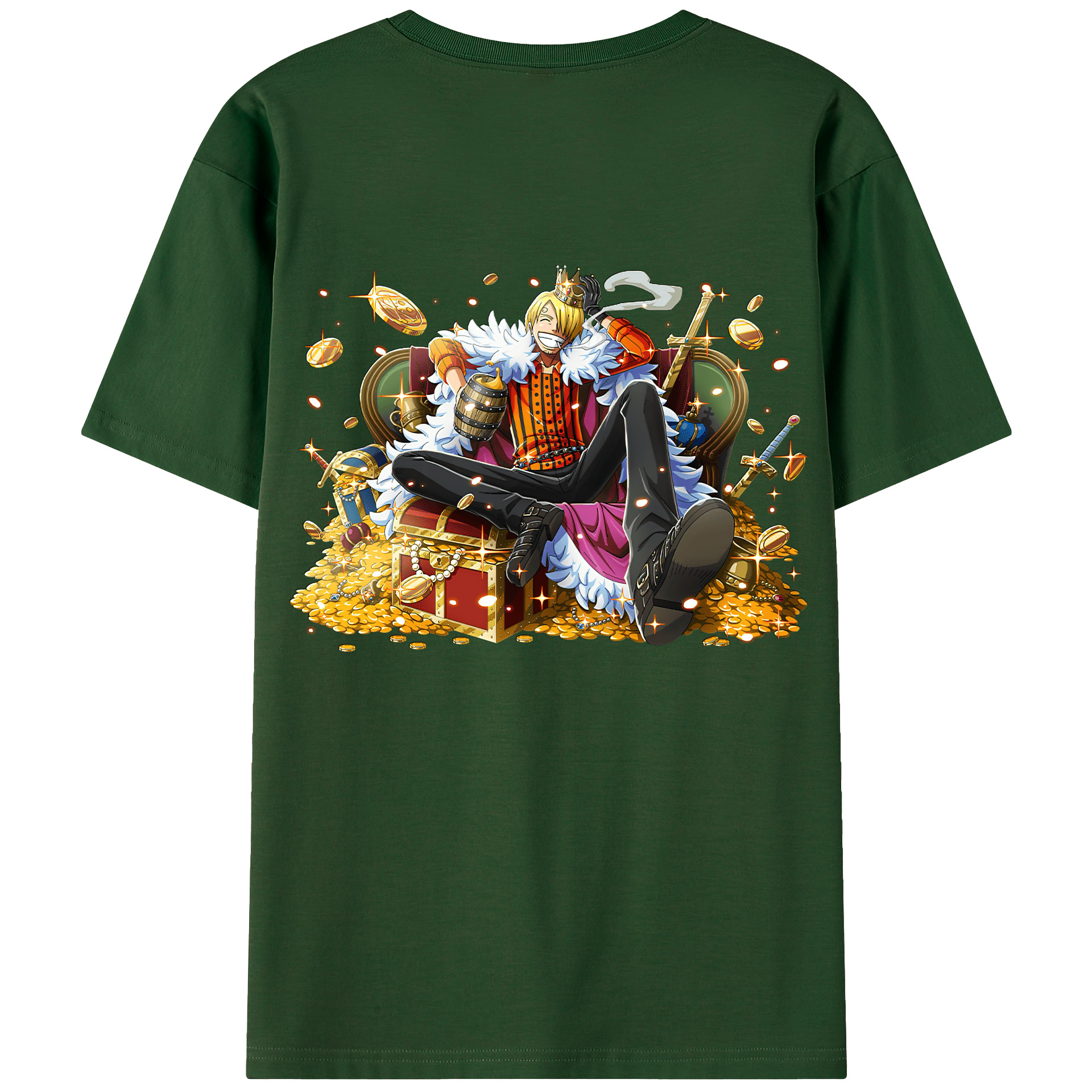 （画像用） ワンピース サンジ ONE PIECE Sanji 綿100％半袖Tシャツ（背面プリント）